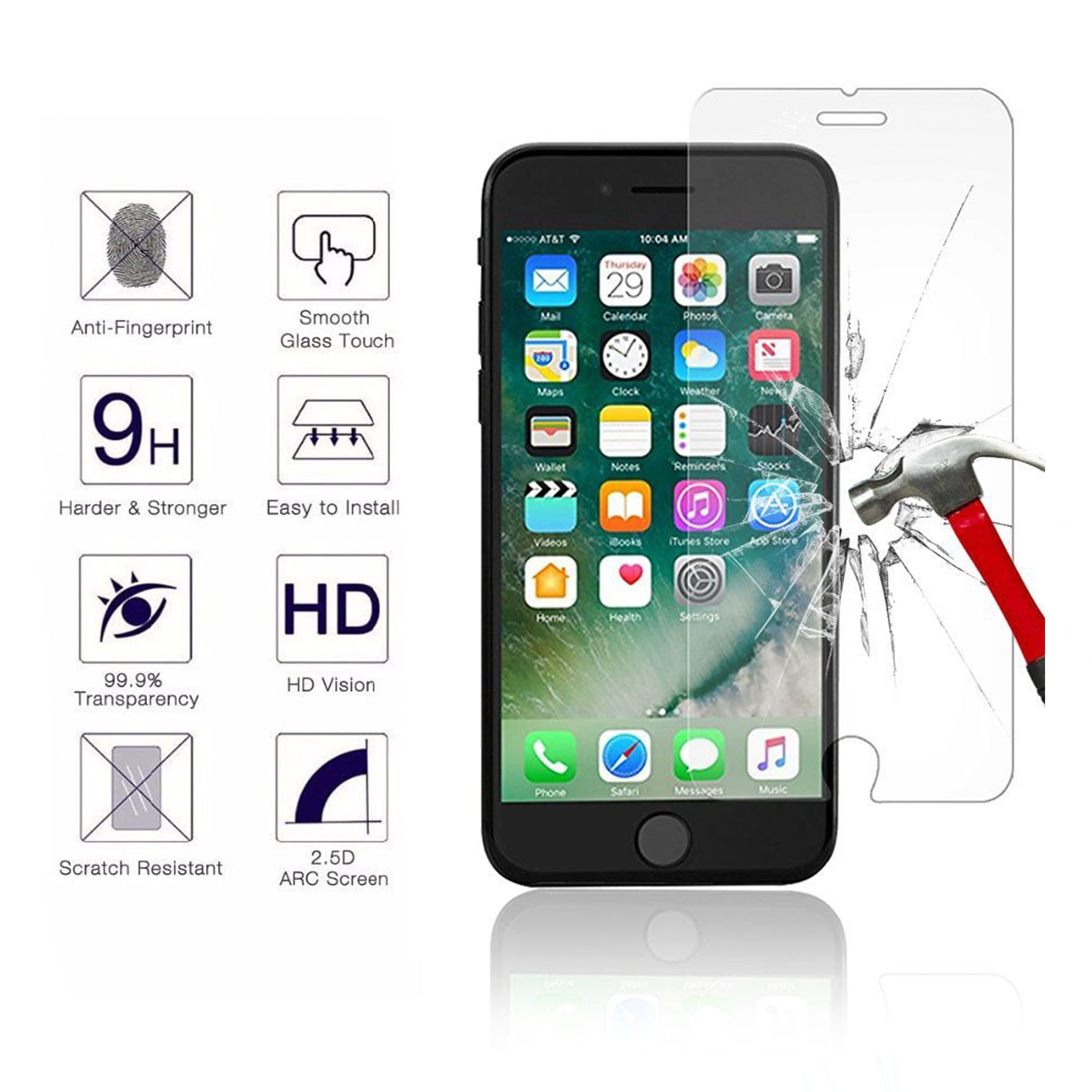 Tempered Glass with Accurate Touch and Anti-Scratch and Anti-Smudge Glass Screen Protector for iPhone 6/7/8 Plus or iPhone 6s/7s/8s Plus 3 Pack Easy Installation & Fits Most Cases
