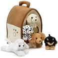 thumbnail image 1 of Plush Dog House HTOOQ Five (5) Stuffed Animal Dogs (Dalmation, Yellow Lab, Rottweiler, Poodle, Cocker Spaniel) in Play Dog House Carrying House 12 inches, 1 of 1