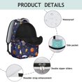 thumbnail image 4 of Basketball and Star Navy Pattern Backpack for School, Cute School Bag with Adjustable Shoulder Straps and Padded Back, 15.3"x11"x7.1", 4 of 5