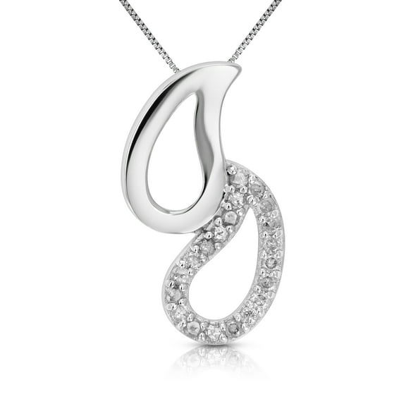 Vir Jewels 1/20 CTTW Diamond Pendant, Diamond Pendant Necklace for Women in .925 Sterling Silver with Rhodium, 18 Inch Chain, Prong Setting For Female Adult
