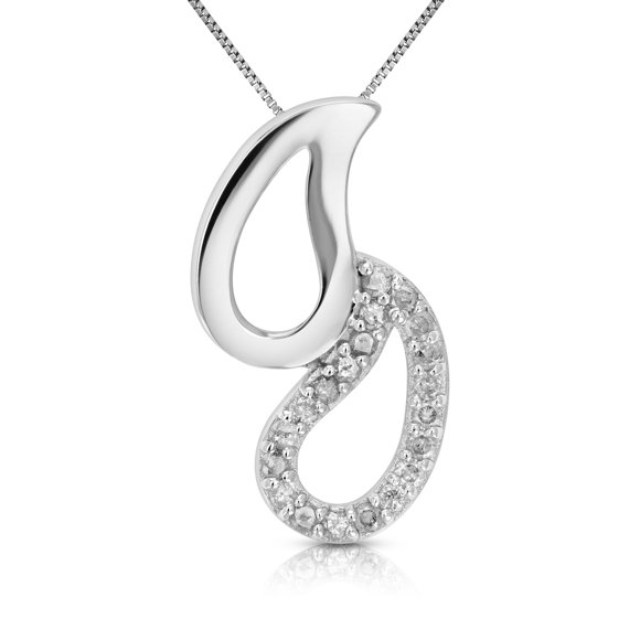 Vir Jewels Pendentif Diamant 1/20 CTTW, Collier Pendentif Diamant pour Femmes en Argent Sterling.925 avec Rhodium, Chaîne de 18 Pouces, Ensemble à Dents pour Femme Adulte