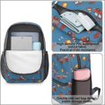thumbnail image 4 of Fireman and Cone Blue Pattern 17" Waterproof Oxford School Backpacks for Teens, S-Shape Padded Straps, for School, Travel, Hiking, Camping, 4 of 5