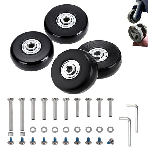 45mm Set of 4 Luggage Suitcase Replacement Wheels for Trolley Case Wheels Travel Bags