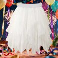 thumbnail image 4 of XAOFW Girls Skirts Tiered Asymmetric Hem Year Round Ball Gown Mesh Fashionable Cozy Club Party Skirt, 4 of 5