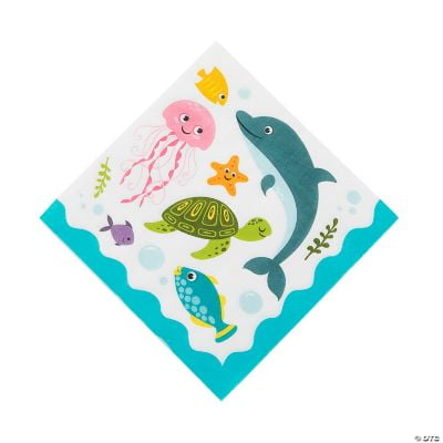 Under the Sea Luncheon Napkins, Birthday, Party Supplies, 16 Pieces