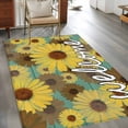thumbnail image 2 of 3'x5' Rug for Living Room Bedroom, Spring Daisy Washable Area Rugs Non-Slip Carpet Mats, Green Rustic Botanical Brown Yellow Florals Indoor Low Pile Area Rug Runner for Kitchen, Mudroom, 2 of 8