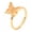 Orange, variant on Enamel Spinner Butterfly Fidget Rotating Peachpuff Polished Shiny Adjustable Ring Gold Pink R216