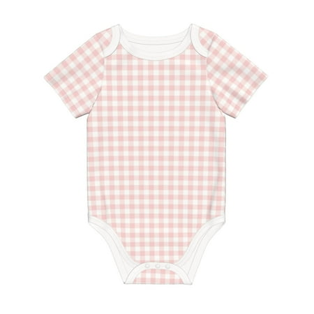 

Matuu Checkboard for Baby Short-Sleeve Bodysuit Soft Cotton Comfortable and Breathable Perfect for Newborns and Infants