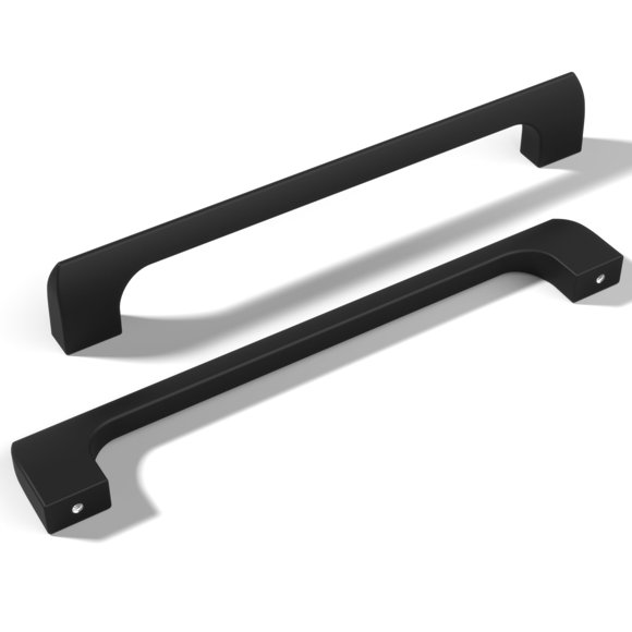 monti hardware / Lot de 5 Poignées de Meuble en Métal Noir 6.3 Pouces Trou Central / Poignées de Tiroir de Décoration Intérieure de Salle de Bain / Poignées de Meuble de Cuisine en Métal Inoxydable / Collection Etna