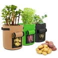thumbnail image 3 of Heavy Duty Potato Grow Bags with Viewing Window, Thickened Nonwoven Fabric Pots with Handles for Vegetables Tomatoes Carrots - Gardening Containers with Harvest Access Flap, 3 of 3