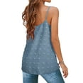 thumbnail image 4 of QAFOPEH Women Swiss Dot Round Neck Sleeveless Solid Color Adjustable Cami Top, 4 of 4