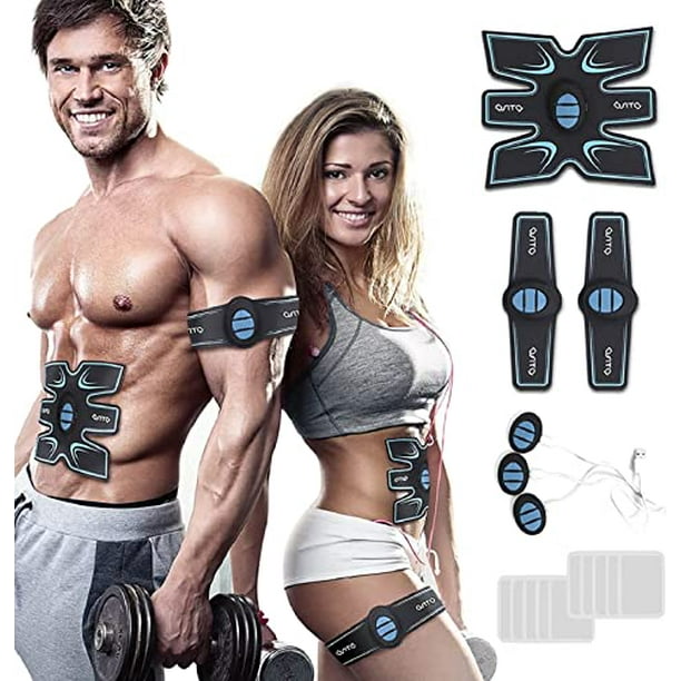 OSITO Muscle Trainer Intelligent Abs Stimulator Abdominal with 10 Extra Gel  Pads, Abs Muscle Training Gear Muscle Toner for Men Women Portable Fitness  