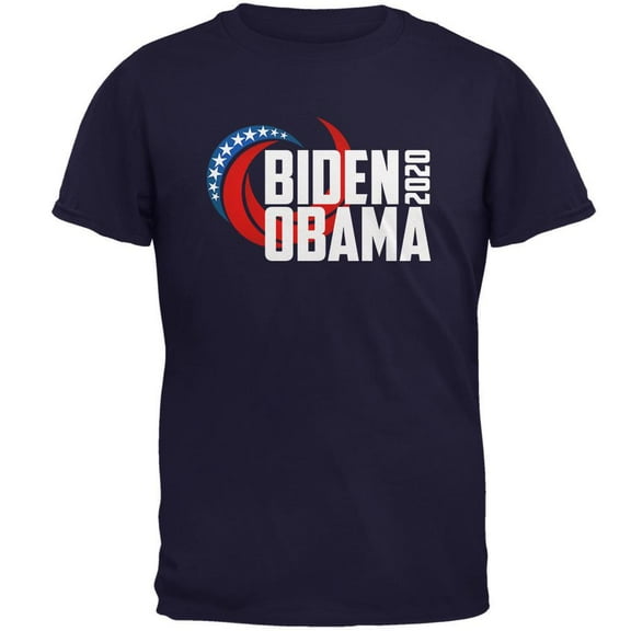 Presidential Election 2020 Biden Obama Swoosh Mens T Shirt Navy LG