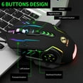 thumbnail image 4 of Graflsoa V7 Ergonomic USB Wired Gaming Mouse with 6 Buttons, Adjustable 4-Level DPI, Multicolor LED Lighting, Non-Slip Scroll Wheel, Available in Black or Pink, 4 of 6