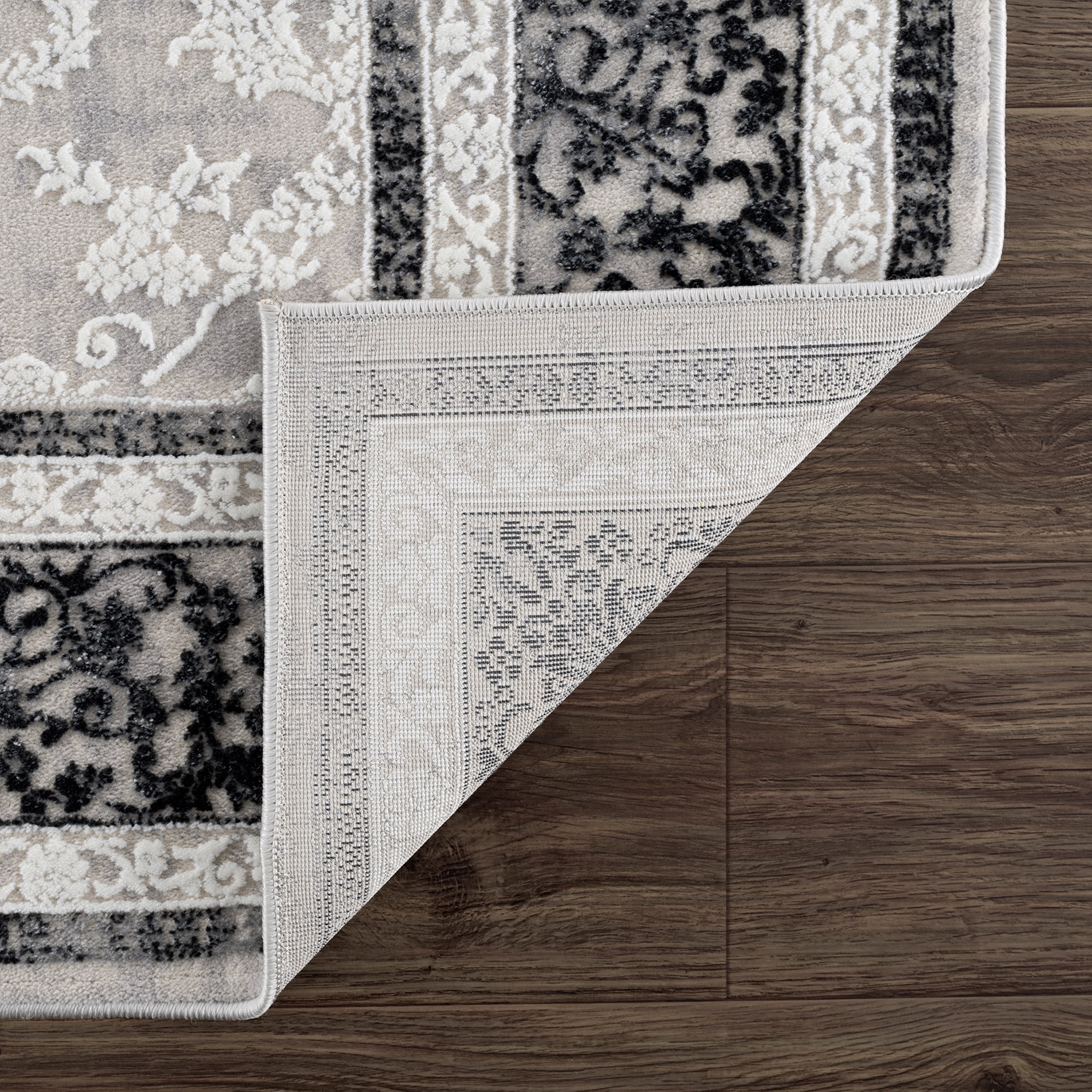 United Weavers Amir Firdaus Transitional Border Accent Rug, Grey, 1'10" x 3'