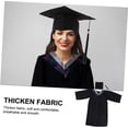 thumbnail image 4 of Toga de graduación NQ con Gorra negra Flecos negros Traje negro 2023, 4 of 5