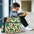 thumbnail image 6 of Haosy 3 Ring Zipper Binder with Shoulder Strap Waterproof Trapper Keeper 2 Inch D-Ring 500 Sheets Capacity, Four Leaf Clover Leopard, 6 of 8