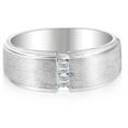 thumbnail image 4 of Pompeii Mens 14K White Gold Brushed Princess Cut Diamond Wedding Ring (G,Vs), 4 of 6