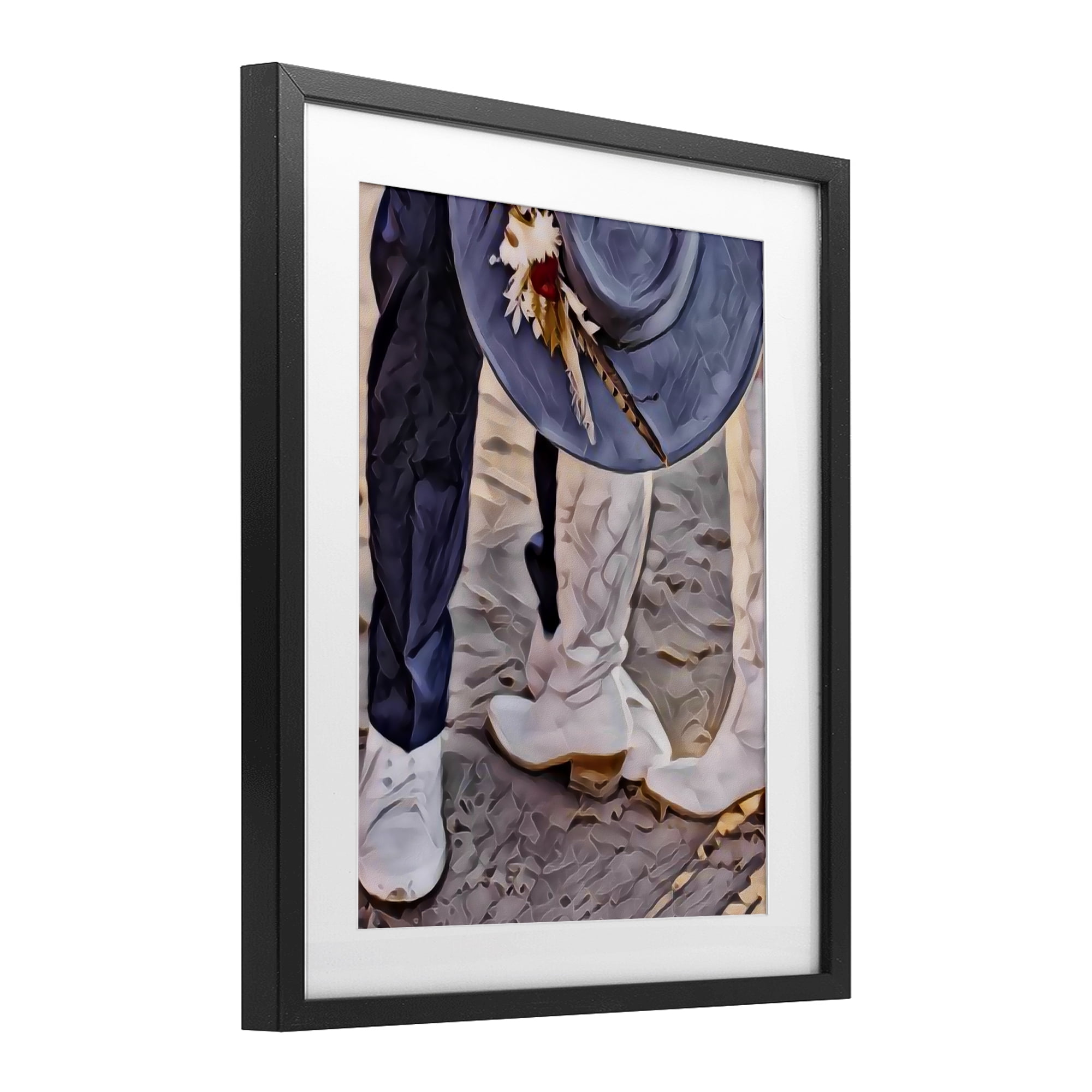Elope In The Desert Black Framed Print Under Glass, design by Jesse Keith