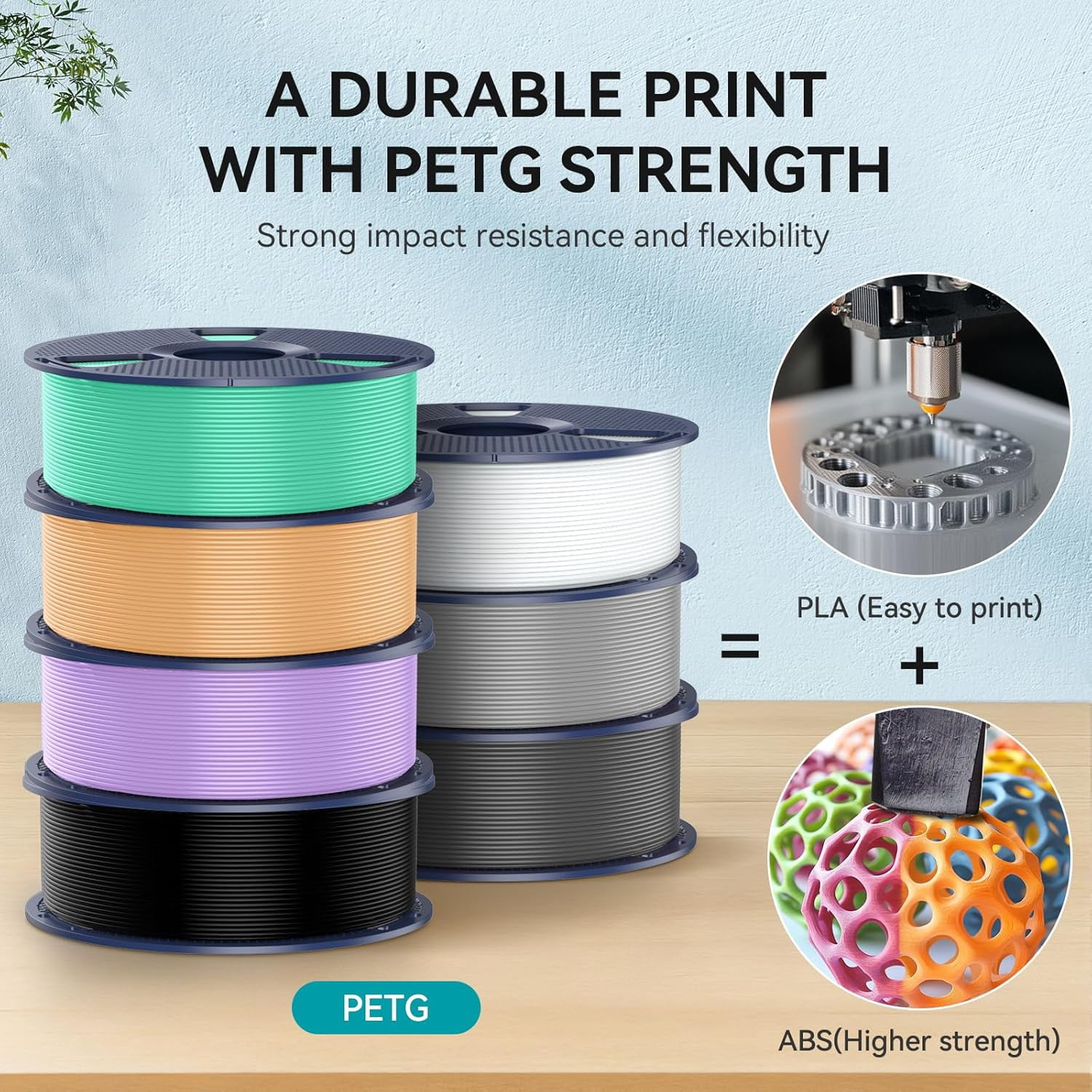 PETG Filament 1.75mm Neon Green Color, Ultra Tough, Heat Optimized, Odorless, 1kg(2.2lbs) SUNLU PETG 3D Printer Filament, Dimensional Accuracy +/- 0.02mm, Green