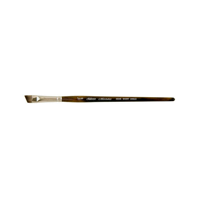Silver Brush Limited 2633S Monza - Pincel angular para óleo, acrílico y acuarela, mango corto, tamaño 3/8"