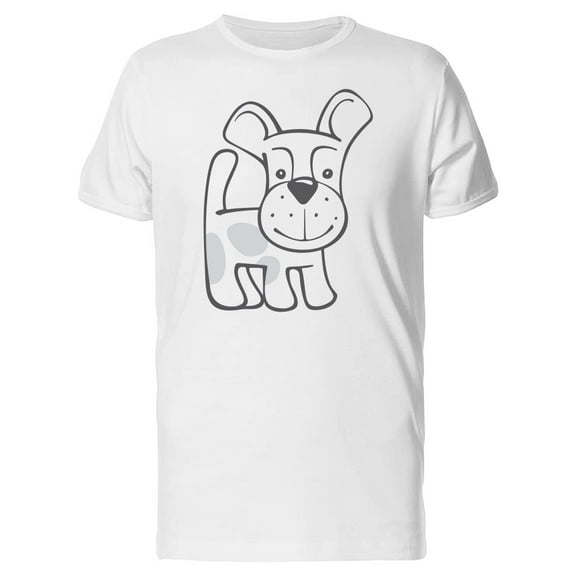 Happy Puppy In B&w Tee Men's -Image by Shutterstock