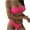 Pink, variant on Fesfesfes Swimsuit for Women Solid Color Backless Bikini Two Pieces Swimwear Swimsuit Beachwear Set