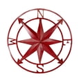thumbnail image 1 of 20 Inch Diameter Distressed Red Finish Metal Compass Rose Wall Hanging, 1 of 3