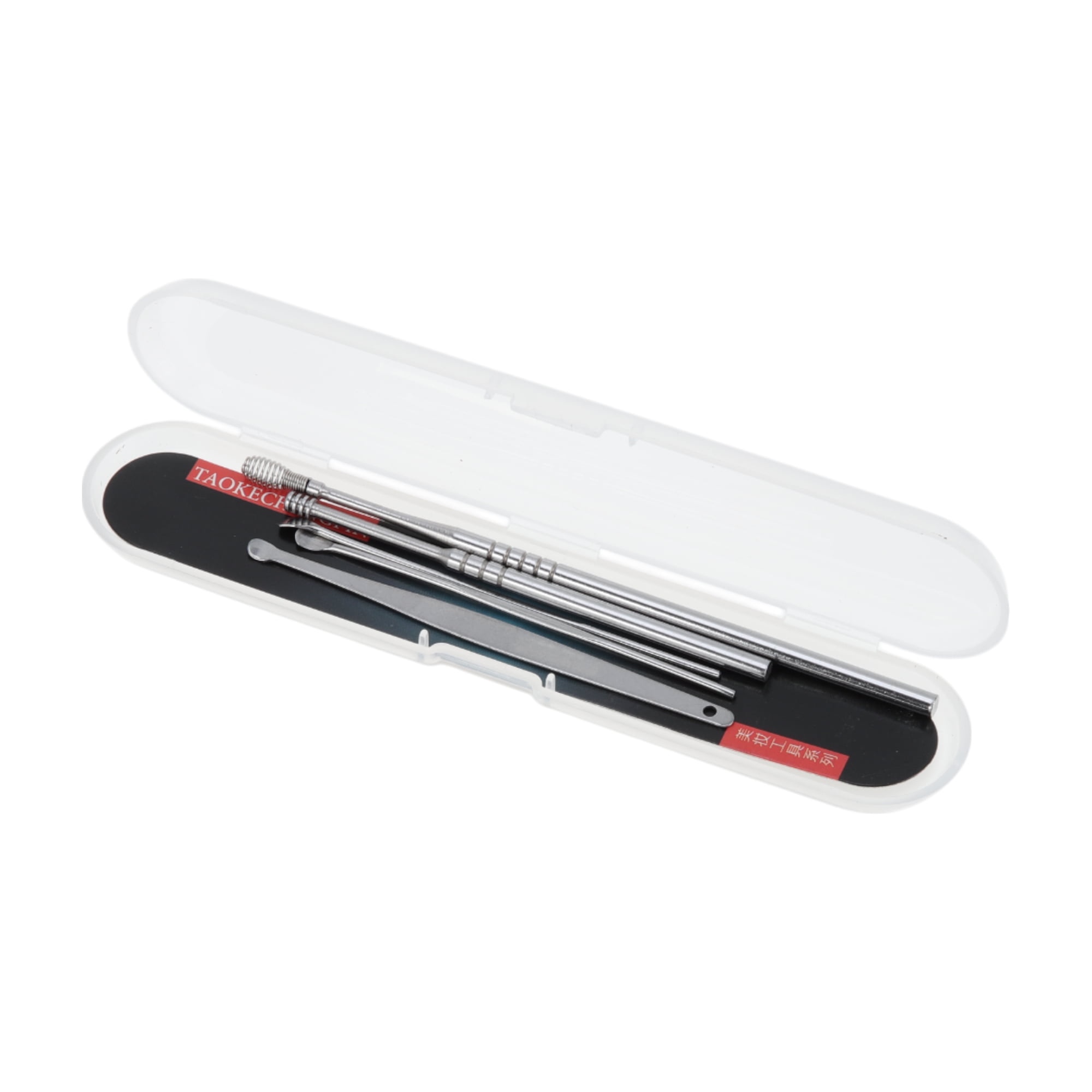 Unique Bargains Single Spiral Earwax Cleaning Tool Kit Silver Tone Five Pieces Included