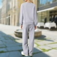 thumbnail image 4 of Cotton Sweatsuits Womens 2 Piece Casual Tracksuits Sweatshirt and Sweatpant Wide Leg Pant Sets Lounge Outfits (M, Gray|Letters), 4 of 4