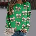 thumbnail image 2 of Fshinging Womens Oversized Hoodies Sweatshirts Full Bow Print Long Sleeve Crewneck Casual Plus Size Pullovers, 2 of 4