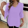 thumbnail image 6 of Cilsoka Ladies Tops and Blouses 3/4 Sleeve Summer Lightweight Tunic V-Neck Spring Work Shirts Dressy Office Business Casual Outfits, 6 of 7