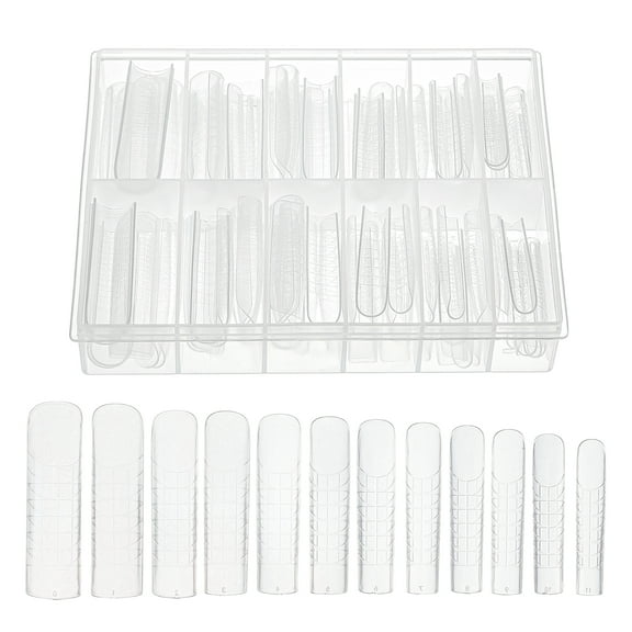 Unique Bargains 120 Pcs Scale Faux Crystal Extension JM-17 Fake Nails Clear