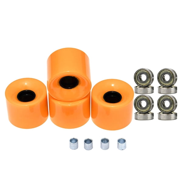 4 ruedas de patineta, ruedas de patineta de calle con rodamientos, antideslizantes. Cubierta de oro naranja