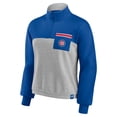 thumbnail image 2 of Women's Fanatics Royal/Heather Gray Chicago Cubs Iconic Cinch Waist Quarter-Zip Top, 2 of 3