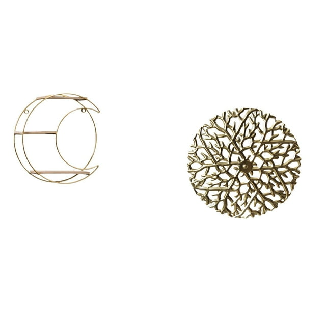 Estante de almacenamiento de pared,Estantería colgante de pared de metal de 3 niveles para decoración de dormitorio,Escultura para colgar en la pared,Decoración de pared de metal para sala