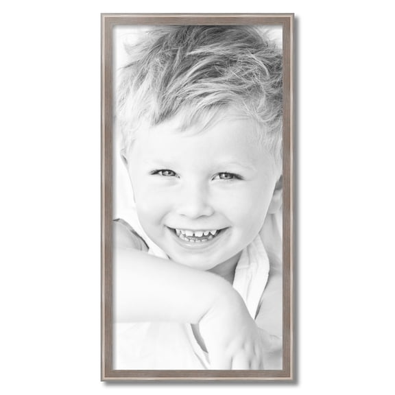 ArtToFrames 18" x 36" Contrast Light Grey Picture Frame, 18x36 inch Gray Wood Poster Frame (WOM-4929)