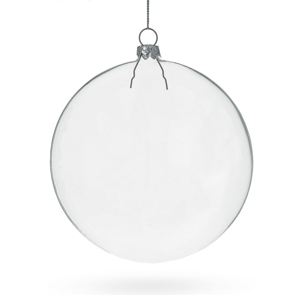 BestPysanky Flat Disc Clear Glass Ornament