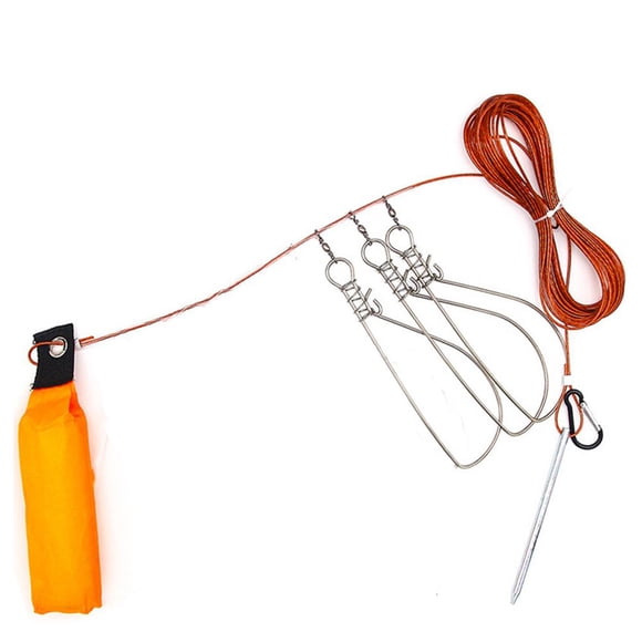 14cm Stainless Steel Fishing Stringer & Fish Lock, Heavy Duty Wire Fish Holder Clip, Durable Fishing Tying Tool Accessory for Large Fish & Outdoor Angling, 1 Unit