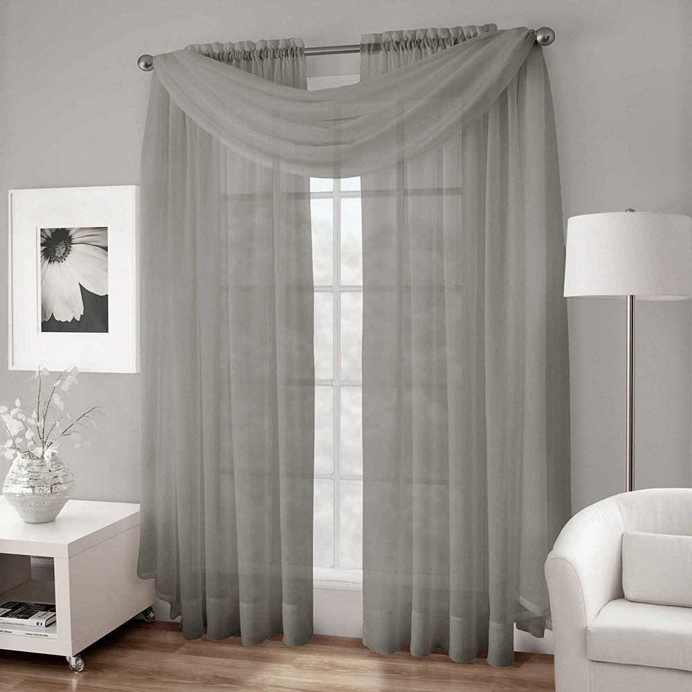 Decotex 1 Piece Elegant Solid Sheer Window Curtain Panels Treatment