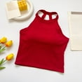 thumbnail image 4 of Ugoldhm Women's Shapewear Halter Tank Tee - Built-in Bra Sleeveless Slim Fit Sexy Summer Crop Top, 4 of 6