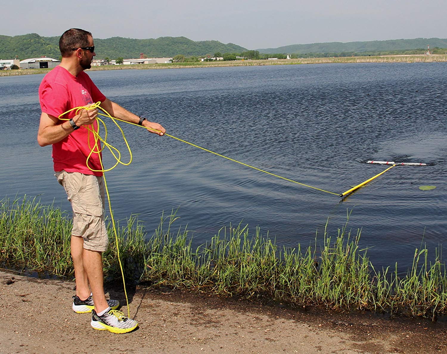Jenlis Razer Rake Heavy Duty Collapsible Aluminum Pond & Lake Rake for Removal of Weeds, Leaves, & Floating Scum, Shoreline & Beach Landscaping Tool