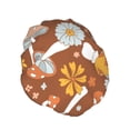 thumbnail image 2 of Kll Floral Hippie Mushrooms Pattern Shower Cap & Bath Cap For Women,Reversible Oversized Waterproof Shower Caps For All Hair Lengths,Elastic Reusable Bathing Hair Cap, 2 of 9