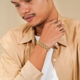 thumbnail image 5 of JeenMata Curb Chain Link Iced Bracelet in Yellow - Watch Strap Desgin Bracelet -Jewelry Gift for Men, 5 of 5
