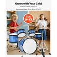 thumbnail image 2 of KFFKFF Kids Drum Set, 5-Piece 14 in Junior Drum Sets, Beginner Drums Set with Adjustable Throne, Cymbal & Two Pairs of Drumsticks, Musical Learning Drums Instruments Kit, 2 of 9