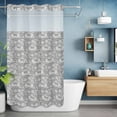 thumbnail image 6 of No Hook Tiger Leopard Shower Curtain with Snap in Liner Set, Grey Rustic Forest Trees Farmhouse Animals Waterproof Fabric Bathroom Curtains with See Through Top Window, Hotel Style Small 36 x 72 Inch, 6 of 9