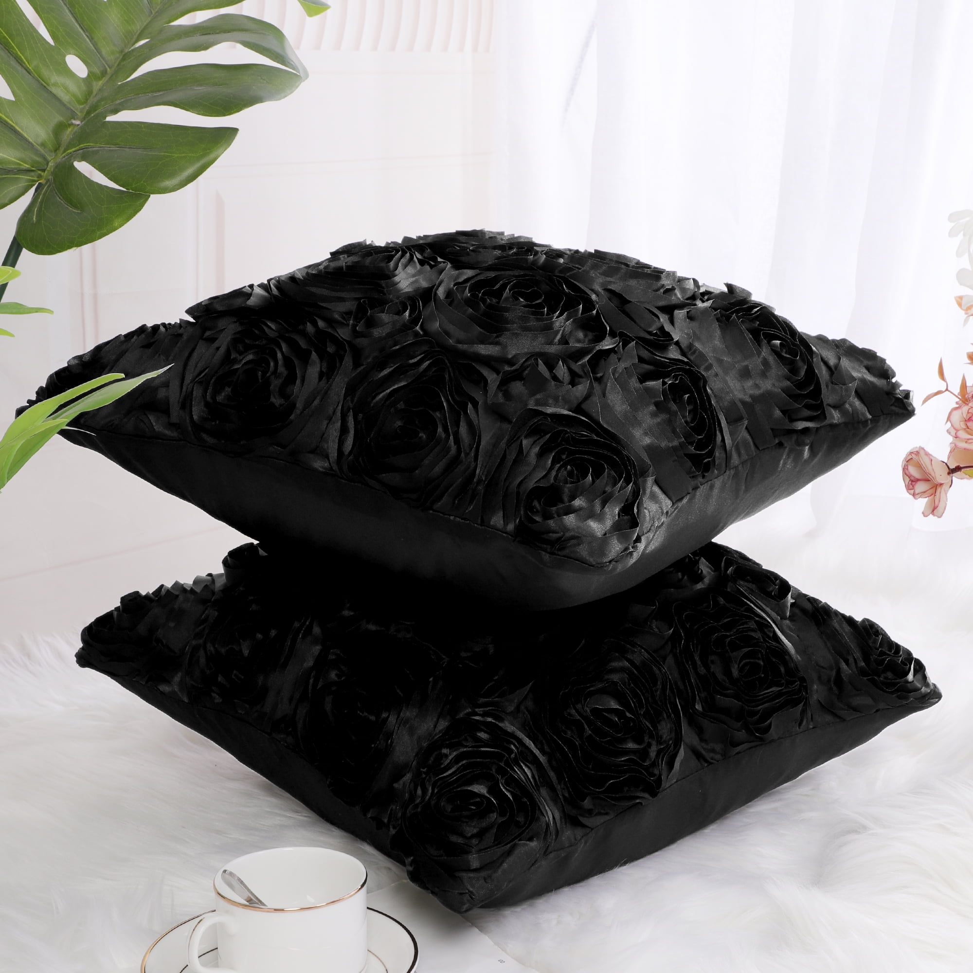 SMILING FLOWER HYPEBEAST MASK BLACK Pillowcase Polyester Linen Velvet  Creative Zip Decor Home Cushion Cover