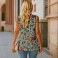 thumbnail image 5 of Uorisanigo Tribal Retro Flower Women’s Sleeveless Vest Tops Size M Open Front with Pockets Women's Suit Vest Top Button Down Lightweight Vests Top Casual, 5 of 7