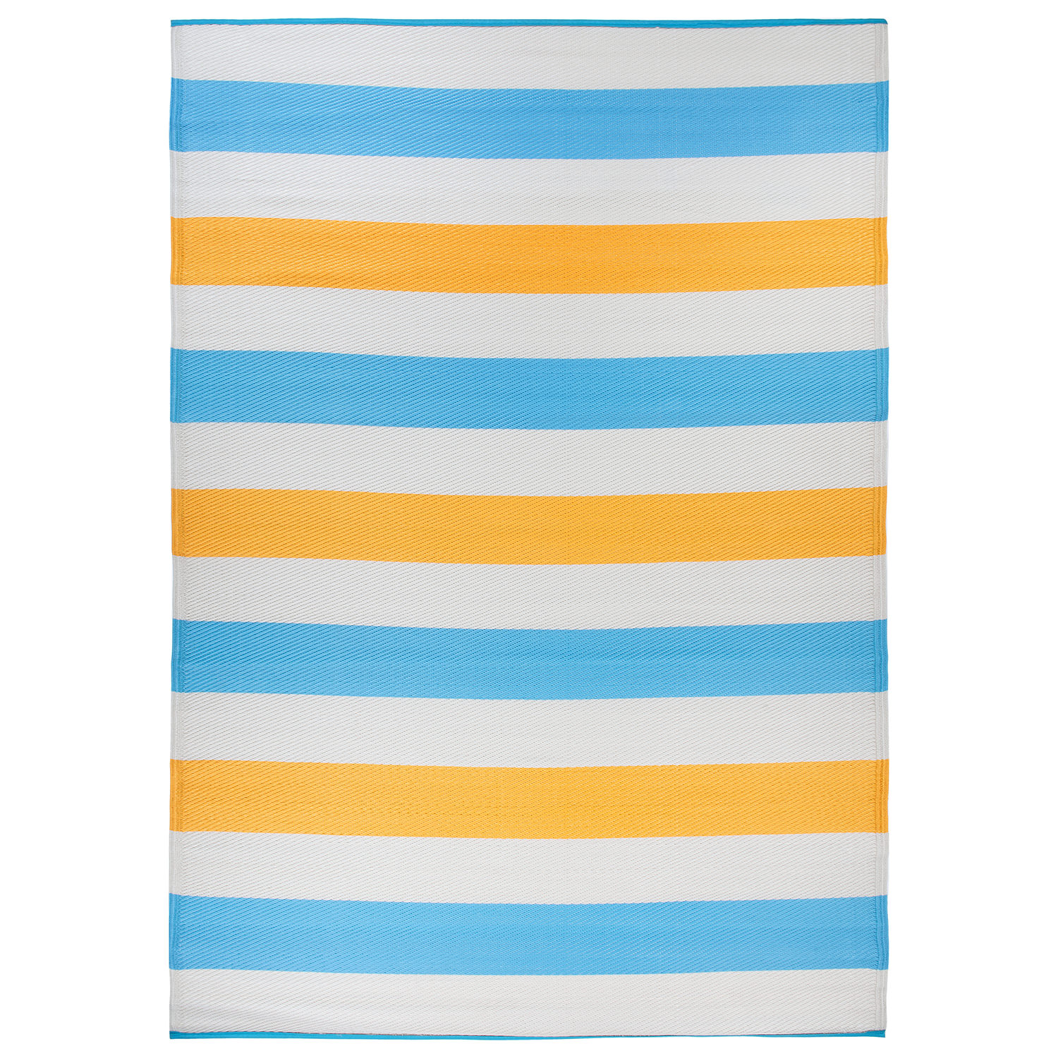 World Rug Gallery Contemporary Stripe Reversible Recycled Plastic Outdoor Picnic Mat, Camping Rug, RV Rug - MULTI 5'x7'