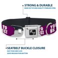 thumbnail image 4 of Buckle-Down Pet Collar, Dog Collar Metal Seatbelt Buckle, Youve Got to Be Kidding Me Purple White, 15 to 24 Inches 1.0 Inch Wide, 4 of 8